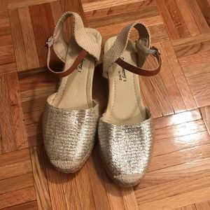 Silver Espadrille Wedge Heel - Size 39